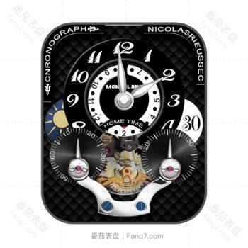 万宝龙MONTBLANC-勃朗峰黑色机械表盘.clock