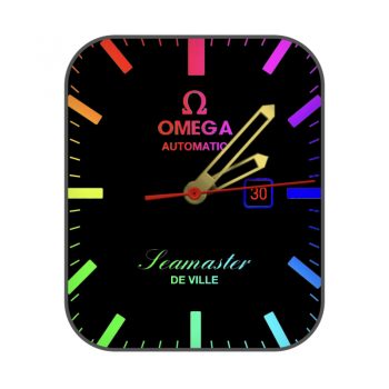 OMEGA欧米茄黑色五彩时刻表盘.clock