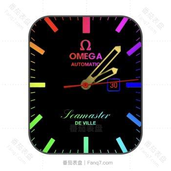 OMEGA欧米茄黑色五彩时刻表盘.clock