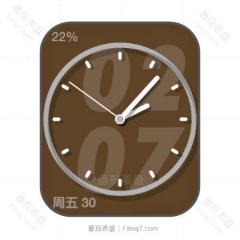 简约棕色圆圈表盘.clock