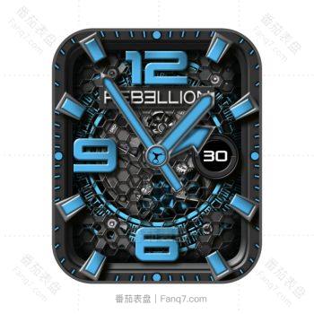 REBELLION APNEA-3黑色蜂窝蓝色刻度炫酷机械表盘.clock