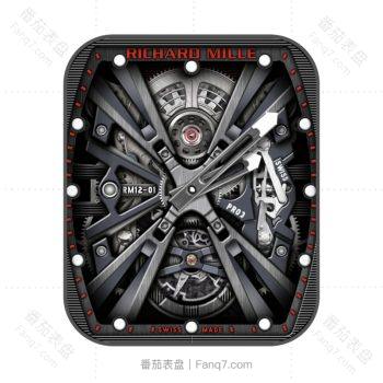 理查德米尔RICHARD MILLE炫酷机械男士系列RM 12-01黑色表盘.clock