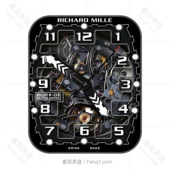 理查德米尔RICHARD MILLE炫酷机械表盘重力飞陀黑色.clock