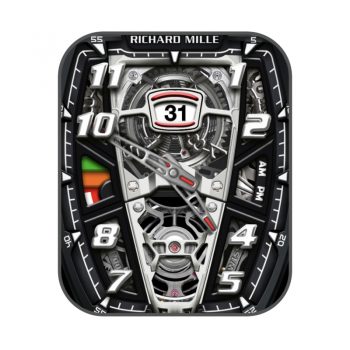 理查德米尔RICHARD MILLE迈凯伦 陀飞轮RM40炫酷机械表盘黑白色.clock