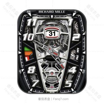 理查德米尔RICHARD MILLE迈凯伦 陀飞轮RM40炫酷机械表盘黑白色.clock
