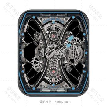 理查德米尔RICHARD MILLE炫酷机械表盘黑蓝.clock