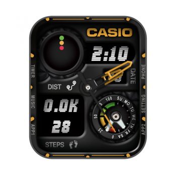 casio卡西欧简约复古风黑橙表盘.clock