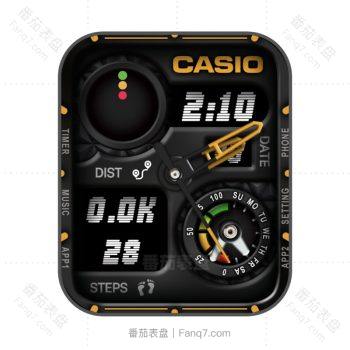 casio卡西欧简约复古风黑橙表盘.clock