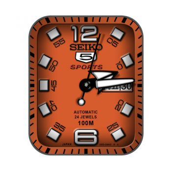 SEIKO简约橙色日历表盘.clock