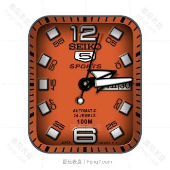 SEIKO简约橙色日历表盘.clock