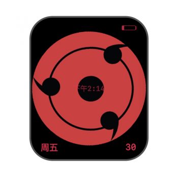 Sharingan-火影忍者佐助写轮眼脸红色.clock