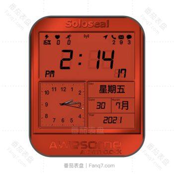 SolosealRed.shahramkh 红色简约文字表盘.clock