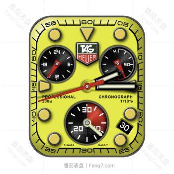 CALIBER HEUER 系列泰格豪雅手表TAG HEUER黄色荧光表盘.clock