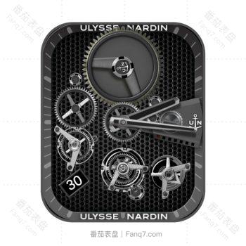 尤利西斯·雅典表-Ulysse Nardin-黑色蜂窝机械表盘.clock
