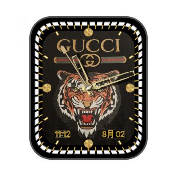 古驰gucci黑金属布面凶猛虎老虎tiger表盘.clock