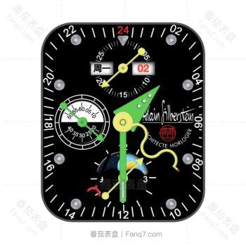 Alain Siberstein黑色炫酷个性指针表盘.clock