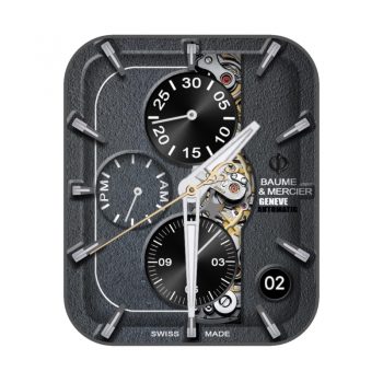 Baume & mercier 灰色水泥印花机械动态表盘.clock