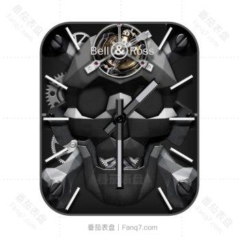 bell & ross 柏莱士酷黑暗黑使者骷髅机械表盘.clock