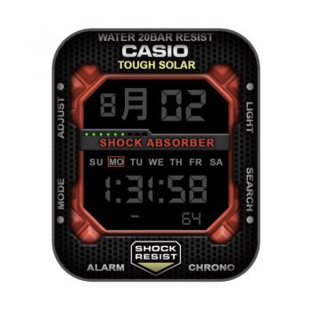 卡casio西欧CASIOG怀旧复古简约系列黑红色表盘.clock