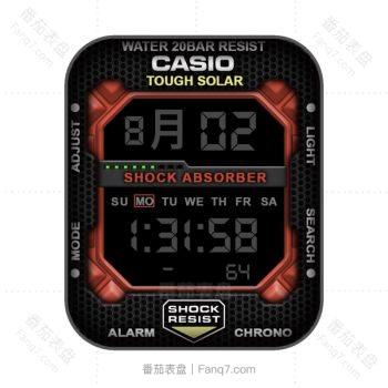 卡casio西欧CASIOG怀旧复古简约系列黑红色表盘.clock