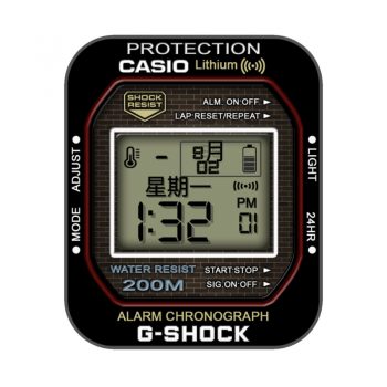 卡西欧CASIOG怀旧复古简约系列黑色表盘.clock