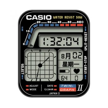 卡西欧CASIOG怀旧复古简约系列黑蓝表盘.clock