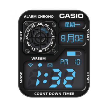 卡西欧CASIOG怀旧复古简约系列黑蓝色表盘.clock