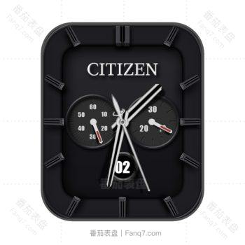 西铁城CITIZEN黑色极简表盘.clock