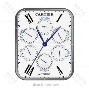 cartier卡地亚炫酷6盘罗马数字表盘.clock