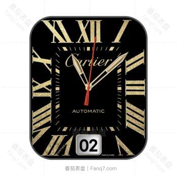 卡地亚Cartier-SANTOS DE CARTIER系列黑金色表盘.clock
