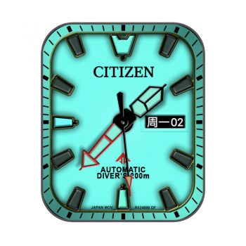 西铁城CITIZEN荧光蓝极简表盘.clock
