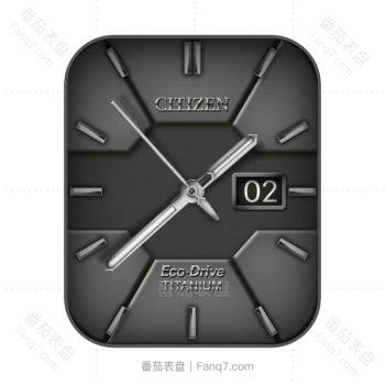 西铁城CITIZEN灰色极简表盘.clock