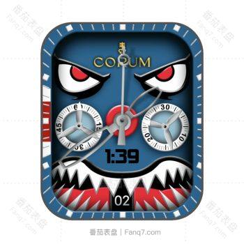 CORUM昆仑狰狞鲨鱼蓝表盘.clock