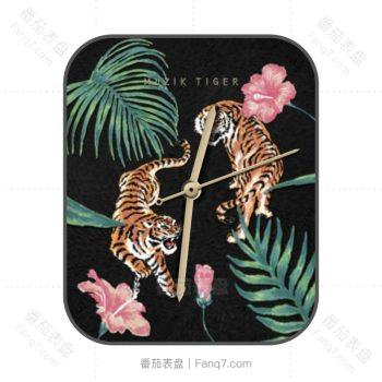 muziktiger小老虎奇幻虎系列静态版青草绿老虎虎网红卡通萌系可爱.clock