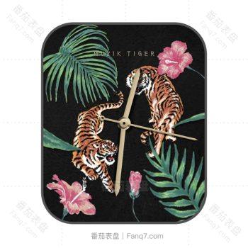 muziktiger小老虎奇幻虎系列动态版青草绿老虎虎网红卡通萌系可爱.clock