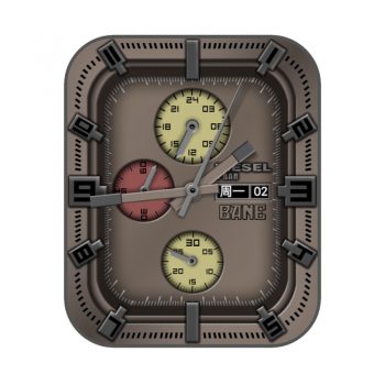 DIESEL迪赛炫酷棕色机械表盘.clock