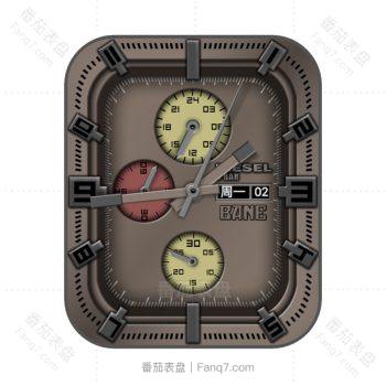 DIESEL迪赛炫酷棕色机械表盘.clock