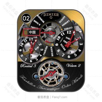 Dimier Recital 3点耶黑橙重力飞陀机械动态表盘.clock