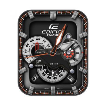 EDIFICE Casio 卡西欧黑色机械外测试仪机械表盘.clock