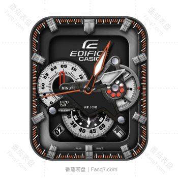 EDIFICE Casio 卡西欧黑色机械外测试仪机械表盘.clock