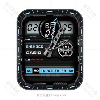 卡西欧CASIOG怀旧复古简约系列黑蓝色表盘.clock