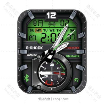 卡西欧CASIOG怀旧复古简约系列黑绿色表盘.clock