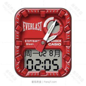 卡西欧CASIOG怀旧复古简约系列红色表盘.clock