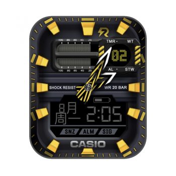 卡西欧CASIOG怀旧复古简约系列黑金机械表盘.clock