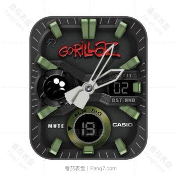 卡西欧CASIOG-G-Shock Gorilla怀旧复古简约系列黑绿色表盘.clock