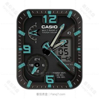 卡casio西欧CASIOG-G-Shock Gravity Defier Tough Solar炫酷蜂窝黑蓝表盘.clock
