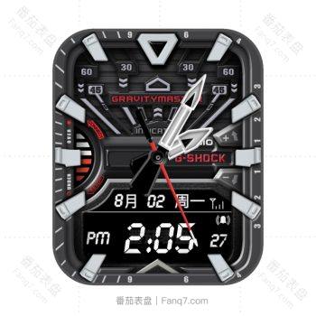 卡西欧CASIOG炫酷黑红色机械表盘.clock