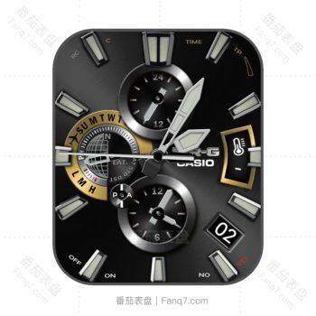 卡西欧CASIOG光面经纬仪机械灰色表盘.clock