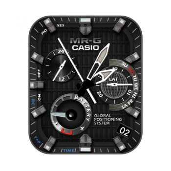 卡西欧CASIOG炫酷经纬球黑白机械表盘.clock