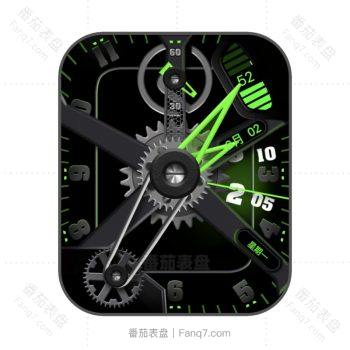 Gears 三星炫酷黑绿机械表盘.clock